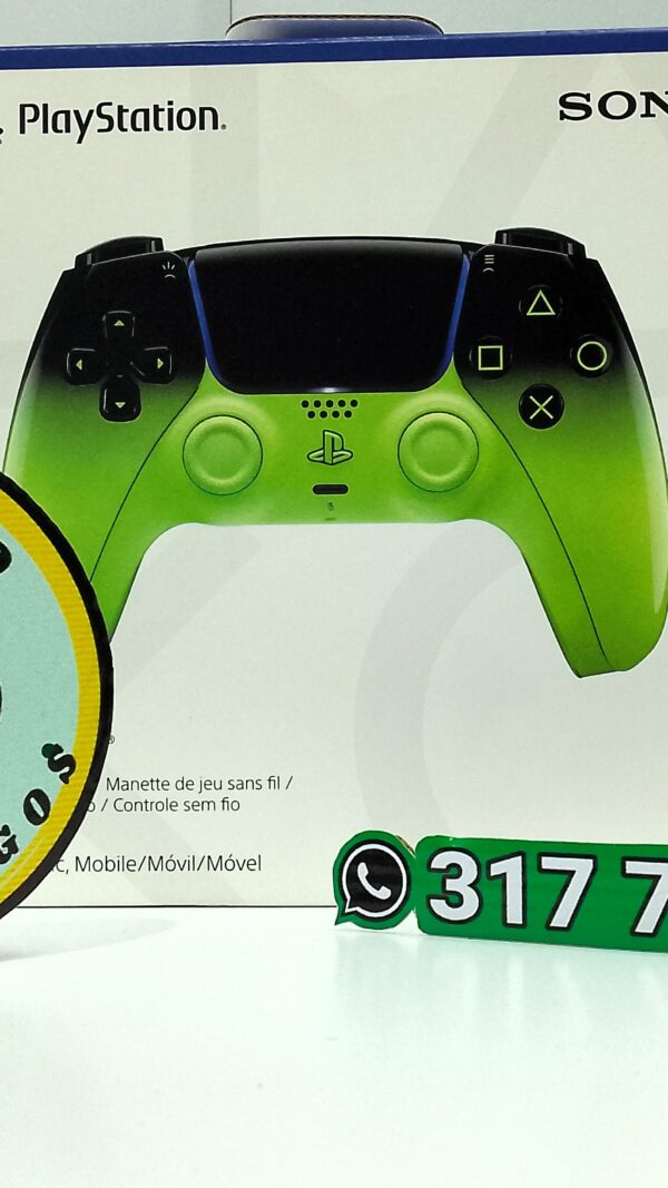 ControlInalámbrico-Nuevo-DualSense-PlayStation-Negro-Verde-MuranoVideojuegos-Front Control PlayStation 5 DualSense – Remix Green