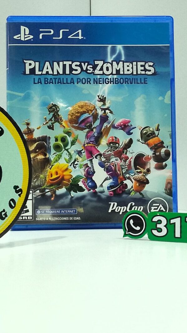 PlantasVsZombiesLaBatallaPorNeighborville-USED-PS4-MuranoVideojuegos-Front Plantas Vs Zombies La Batalla Por Neighborville