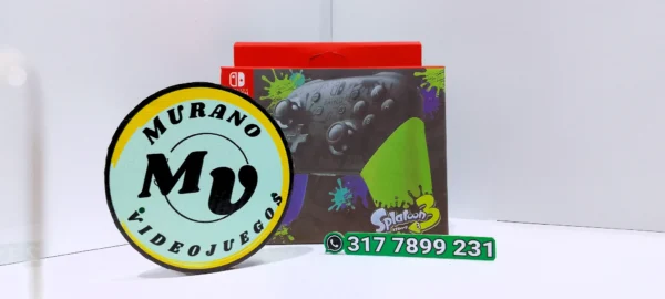 nintendo-switch-pro-controller-edicion-splatoon-3-control-inalambrico-replica-nuevo-muranovideojuegos-front Nintendo Switch Pro Controller - Edición Splatoon 3